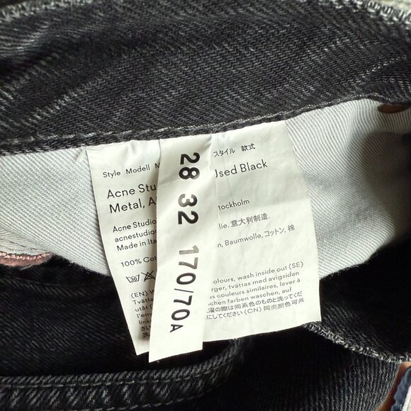 Acne Studios Blå Konst 1997 Used Black Metal Jeans 28 x 32 - Picture 9 of 10
